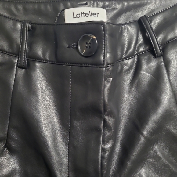 Lattelier Black PU Leather Pants Size M - Picture 8 of 9
